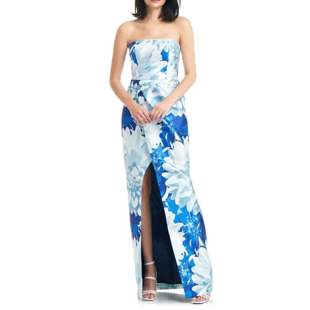 NWT Kay Unger Evening Lucienne Strapless Column Gown 14